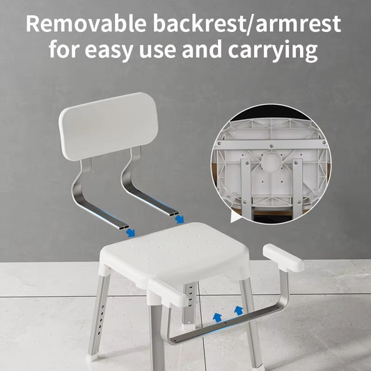 Meridiana Bathroom Comfort Bundle – Adjustable Shower Chair & 2 Rechargeable Motion Sensor Ceiling Lights