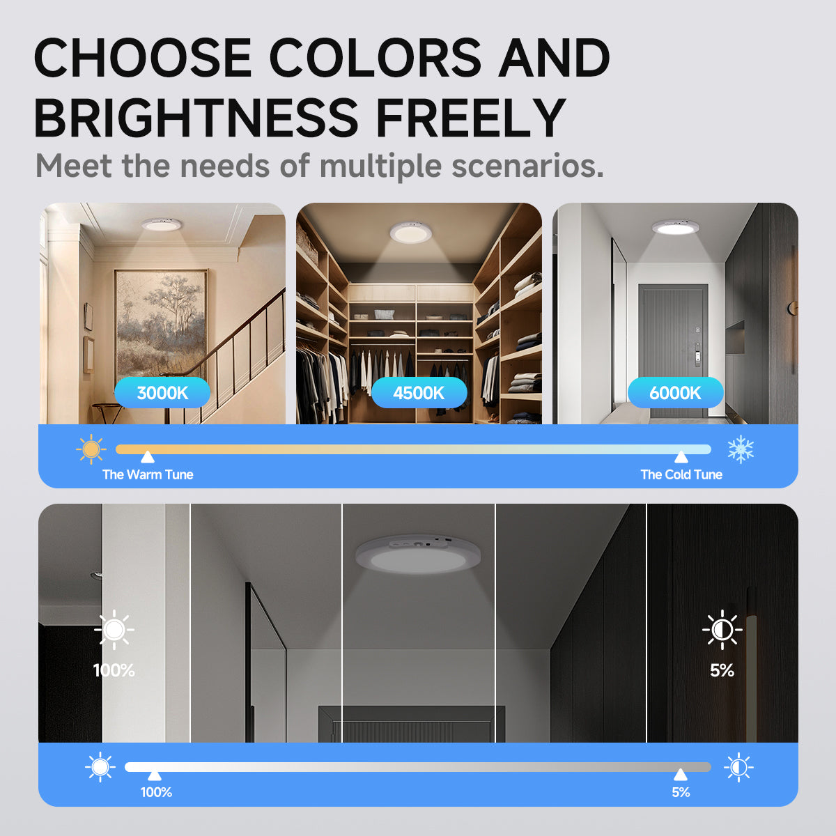 Meridiana Bathroom Comfort Bundle – Adjustable Shower Chair & 2 Rechargeable Motion Sensor Ceiling Lights