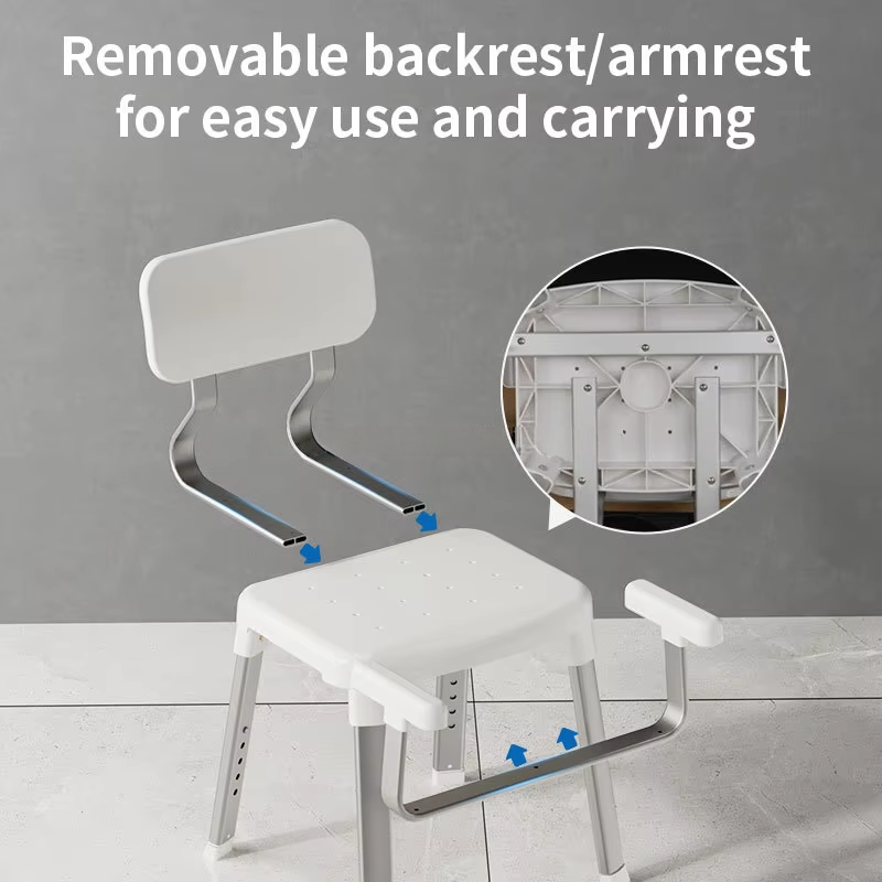 Meridiana Bathroom Comfort Bundle – Adjustable Shower Chair & 2 Rechargeable Motion Sensor Ceiling Lights
